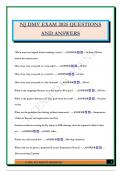 NJ DMV EXAM 2025 QUESTIONS AND ANSWERS