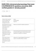 NURS 5334-Advanced pharmacology final exam COMPREHENSIVE questions answered&comma; 2025 verified graded A&plus; already passed&excl;