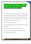 Certified Pennsylvania Evaluator Exam  &lpar;CPE&rpar; 2025&sol;2026 Exam Questions and  Correct Answers &vert; New Update 