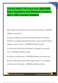 Florida Health 240 Insurance 2025&sol;2026  Exam Questions and Detailed Answers &vert;  Get it 100&percnt; Correct Answers