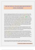 HI 253 FINAL EXAM 2025 QUESTIONS AND ANSWERS
