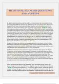 HI 253 FINAL EXAM 2025 QUESTIONS AND ANSWERS