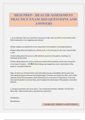 HESI PREP - HEALTH ASSESSMENT PRACTICE EXAM 2025 QUESTIONS AND ANSWERS