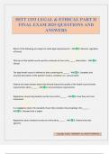 HITT 1253 LEGAL & ETHICAL PART II FINAL EXAM 2025 QUESTIONS AND ANSWERS