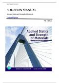Solution Manual for Applied Statics and Strength of Materials 7th Edition by Leonard Spiege &comma; ISBN&colon; 9780135716762 Chapter 1-20 &vert;All Chapters Verified&vert; Guide A&plus;