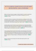 ICT GAMING ESSENTIALS EXAM 2025 QUESTIONS AND ANSWERS