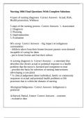 Nursing 1004 Final Questions With Complete Solutions