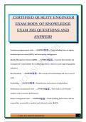CERTIFIED QUALITY ENGINEER EXAM BODY OF KNOWLEDGE EXAM 2025 QUESTIONS AND ANSWERS