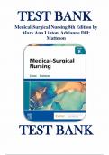 Test Bank for Medical-Surgical Nursing 8th Edition by Mary Ann Linton&comma; Adrianne Dill&semi; Matteson
