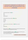LOUISIANA HORTICULTURE EXAM STUDY GUIDE 2025 QUESTIONS AND ANSWERS