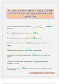 LOUISIANA HORTICULTURE LICENSE REVIEW EXAM 2025 QUESTIONS AND ANSWERS