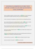 LOUISIANA HORTICULTURE TEST STUDY GUIDE EXAM 2025 QUESTIONS AND ANSWERS
