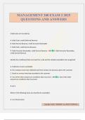 MANAGEMENT 200 EXAM 2 2025 QUESTIONS AND ANSWERS