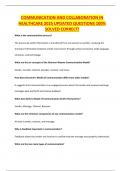 COMMUNICATION AND COLLABORATION IN HEALTHCARE 2025 UPDATED QUESTIONS 100&percnt; SOLVED CORRECT&excl;