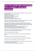 BCH 5413 EXAM ONE QUESTIONS WITH CORRECT DETAILED ANSWERS 