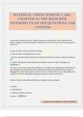 MATERNAL CHILD NURSING CARE - CHAPTER 25&colon; THE HIGH-RISK NEWBORN EXAM 2025 QUESTIONS AND ANSWERS