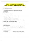D439 PAIN MANAGEMENT EXAM QUESTIONS AND CORRECT ANSWERS&excl;&excl;