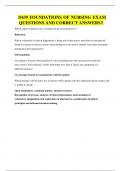D439 FOUNDATIONS OF NURSING EXAM QUESTIONS AND CORRECT ANSWERS&excl;&excl;