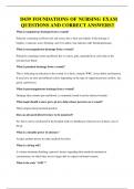 D439 FOUNDATIONS OF NURSING EXAM QUESTIONS AND CORRECT ANSWERS&excl;&excl;