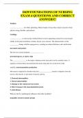 D439 FOUNDATIONS OF NURSING EXAM 4 QUESTIONS AND CORRECT ANSWERS&excl;&excl;
