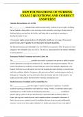 D439 FOUNDATIONS OF NURSING EXAM 2 QUESTIONS AND CORRECT ANSWERS&excl;&excl;