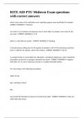 RITE AID PTU Midterm Exam questions with correct answers