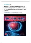 TEST BANK for Wardlaw's Perspectives in Nutrition&colon; A Functional Approach 3rd Edition Latest Version 2025&sol;2026 &lbrack;A&plus;&rsqb; All Chapters Fully Covered by Carol Byrd-Bredbenner&comma; Jacqueline Berning&comma; Danita Kelley&comma; & 1 more