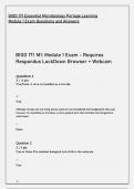 BIOD 171 Essential Microbiology Portage Learning   Module 1 Exam Questions and Answers  
