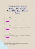 Level I Antiterrorism Awareness Training - &lpar;2 hrs&rpar; Strategies Review Of Key Quizzes & Correct Answers&period; 