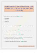 METEOROLOGY EXAM 1 MIZZOU ERIC ALDRICH EXAM 2025 QUESTIONS AND ANSWERS