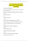 LPA 1 PULMONARY EXAM QUESTIONS AND CORRECT ANSWERS&excl;&excl;