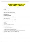 LPA 1 RENAL EXAM QUESTIONS AND CORRECT ANSWERS&excl;&excl;