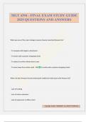 MGT 4394 - FINAL EXAM STUDY GUIDE 2025 QUESTIONS AND ANSWERS