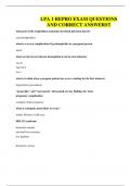 LPA 1 REPRO EXAM QUESTIONS AND CORRECT ANSWERS&excl;&excl;