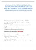 AORN Periop 101 Final TEST BANK &lpar;2025 &sol; 2026&rpar; Exam  QUESTIONS AND CORRECT ANSWERS&vert; ACCURATE REAL  EXAM WITH FREQUENTLY TESTED QUESTIONS&vert;ALREADY  A GRADED&vert;GUARANTEED PASS&vert;LATEST UPDATE 2025
