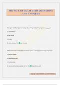 MICRO LAB EXAM 2 2025 QUESTIONS AND ANSWERS