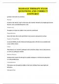 MASSAGE THERAPY EXAM QUESTIONS AND CORRECT ANSWERS&excl;&excl;