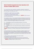 Mental Health Comprehensive Exam Questions And  Answers Verified 100&percnt; Correct 