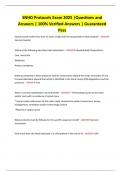 SNHD Protocols Exam 2025 &vert;Questions and  Answers &vert; 100&percnt; Verified Answers &vert; Guaranteed  Pass