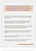 MINNESOTA SPECIAL ENGINEER BOILER LICENSE PRACTICE EXAM 2025 QUESTIONS AND ANSWERS