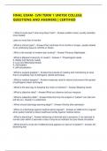 FINAL EXAM- LVN TERM 1 UNITEK COLLEGE QUESTIONS AND ANSWERS &vert; CERTIFIED