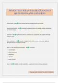 MN ESTHETICIAN STATE EXAM 2025 QUESTIONS AND ANSWERS