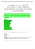 Bermuda Driving Exam &ndash; COMPLETE QUESTIONS WITH CORRECT DETAILED ANSWERS &vert;&vert; 100&percnt; GUARANTEED PASS <BRAND NEW VERSION 2025>