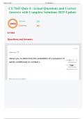 CS 7643 Quiz 4 &vert; Actual Questions and Correct Answers with Complete Solutions 2025 Update