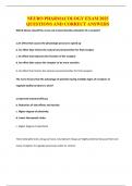 NEURO PHARMACOLOGY EXAM 2025 QUESTIONS AND CORRECT ANSWERS