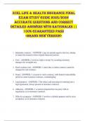 XCEL Life & Health Insurance FINAL  EXAM STUDY GUIDE 2025&sol;2026  ACCURATE QUESTIONS AND CORRECT  DETAILED ANSWERS WITH RATIONALES &vert;&vert;  100&percnt; GUARANTEED PASS  <BRAND NEW VERSION> 