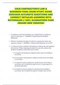 CSLB CONTRACTOR'S LAW &  BUSINESS FINAL EXAM STUDY GUIDE  2025&sol;2026 ACCURATE QUESTIONS AND  CORRECT DETAILED ANSWERS WITH  RATIONALES &vert;&vert; 100&percnt; GUARANTEED PASS  <BRAND NEW VERSION> 