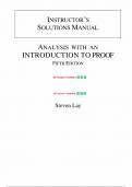 Instructor's Solutions Manual for Analysis with an Introduction to Proof&comma; 5th edition by Steven R&period; Lay &vert;All Chapters