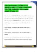 EpicCare Inpatient &lpar;INP402&rpar; &lpar;2025  Update&rpar; COMPLETE QUESTIONS AND  VERIFIED ANSWERS &lpar;Elaborated&rpar;  Aready Graded A&plus;&excl;&excl; 
