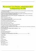 Personal Care Home Administrator Competency Exam 2025